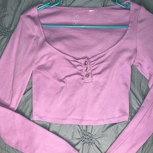 Pink Pacsun cropped long sleeve